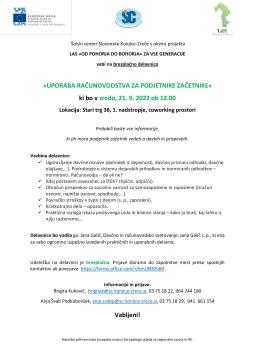 Brezplačna delavnica računovodstva za podjetnike začetnike